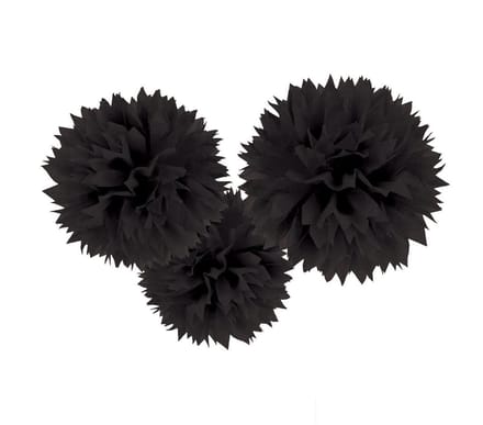 Amscan Pompoms Feestdecoratie 40,6 Cm 3 Stuks Zwart