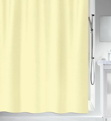MSV Douchegordijn - licht geel - gerecycled polyester - 180 x 200 cm - wasbaar - Voor bad en douche
