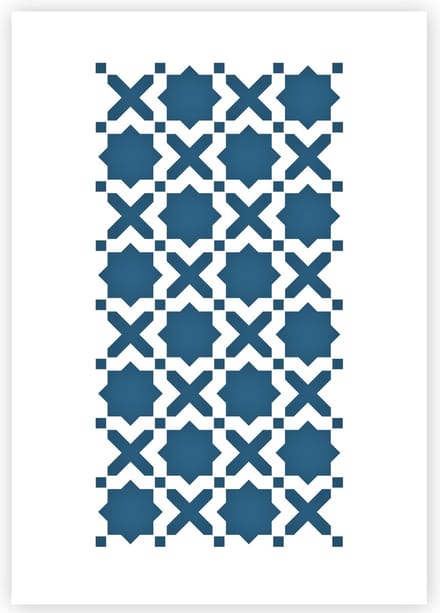 QBIX Tegel Sjabloon A3 Formaat Kunststof - Uitsnede is 17,5cm breed - Moroccan Tile Stencil