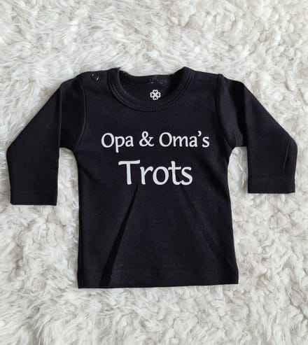 Little Jay opa & oma's trots - Zwart - T-shirt lange mouw