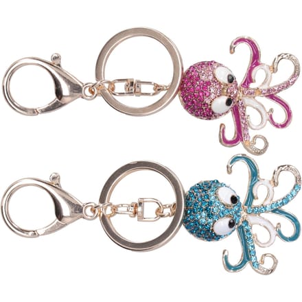 2 STKS Mode Octopus Vorm Strass Sleutelhanger Sleutelhanger Tas Charm Hanger Cadeau(Blauw Roos Rood ) gray