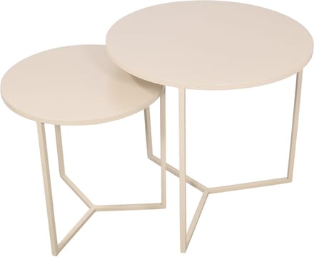 LOFT42 Dulon Set Bijzettafels Rond - Beige - Ø49x46
