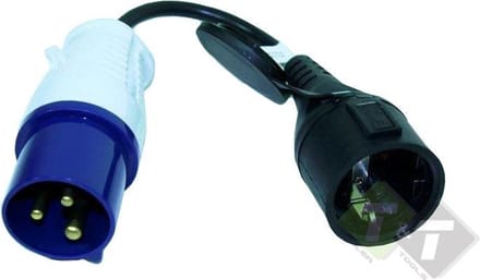 CEE verloop contrastekker, 230 Volt, 16 Ampere, 3 draads, CE keuring