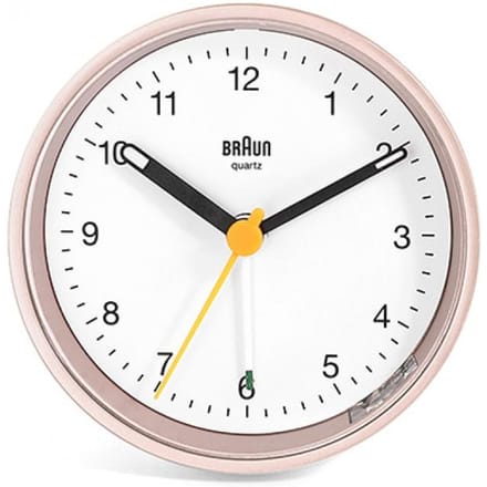 Braun BC12PW - Wekker - Analoog - Stil uurwerk - Roze- Wit