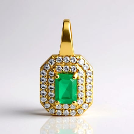 Zambiaanse smaragd verguld zilveren hanger