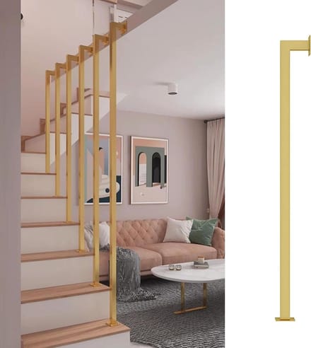 Metalen Beugel - Trap Baluster - Trappen Beveiligen - Aanpasbare Hoogte - 95cm - Goud