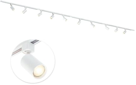 Qub Focus Railverlichting - Wit - 600 cm - I-Vorm - 10x GU10 Spots - Dimbaar - Complete Set