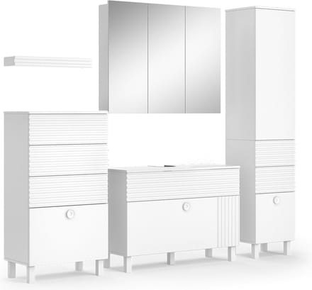 Vicco Badkamermeubelset Sola, Wit, 5-delig