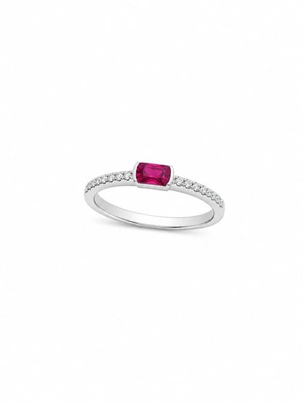 ring met roze zirkonia steentje ovaal