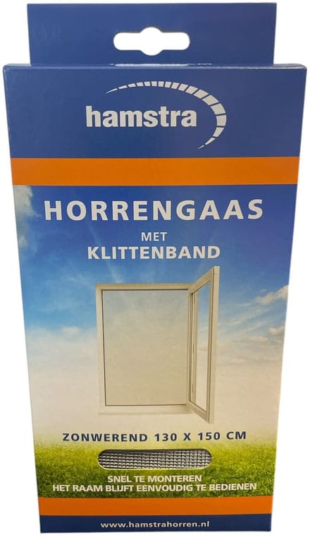 Hamstra horgaas met klittenband - zonwerend - zilver - 130x150 cm