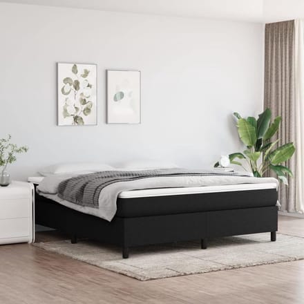 Tweepersoonsbed frame 180x200 cm met stoffen bekleding in zwart