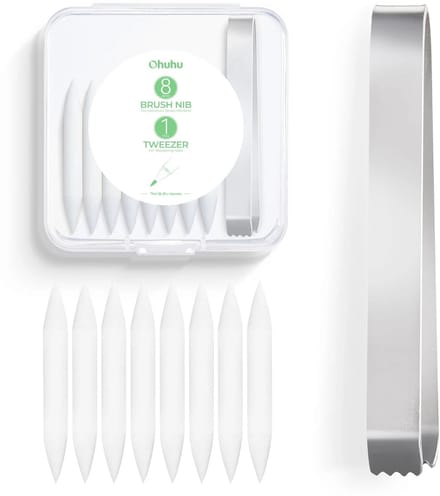 Ohuhu - Replacement Brush Nibs – set van 8 + pincet