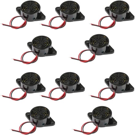 Elektronische Zoemer - Sirene Module - Waarschuwing Geluid - Intermitterende Piep - 12 Volt - Zwart