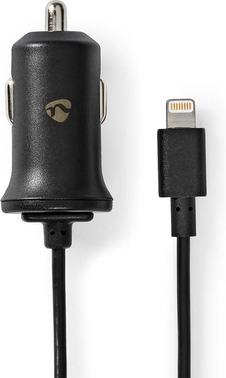 Nedis Autolader - 12 W - 1x 2.4 A - Outputs: 1 - Lightning 8-Pins Kabel - 1.00 m - Single Voltage Output