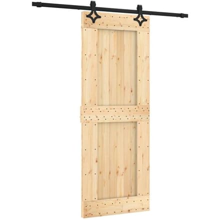 vidaXL - Schuifdeur - 80 - x - 210 - cm - Massief - Pine - Hout - (Onbehandeld)
