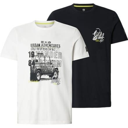 Jan Vanderstorm herren T-Shirts, Set Van 2 - 56/58 - wit - Plus Size