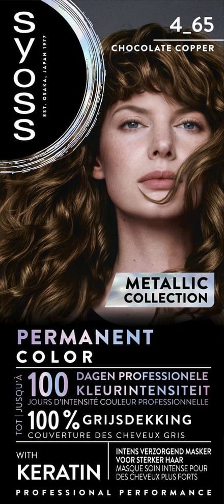 SYOSS Permanent Coloration 4-65 - Haarverf - Permanente Haarkleuring - Chocolate Copper – Grijsdekking – Vermindert Haarbreuk - 1 Stuk