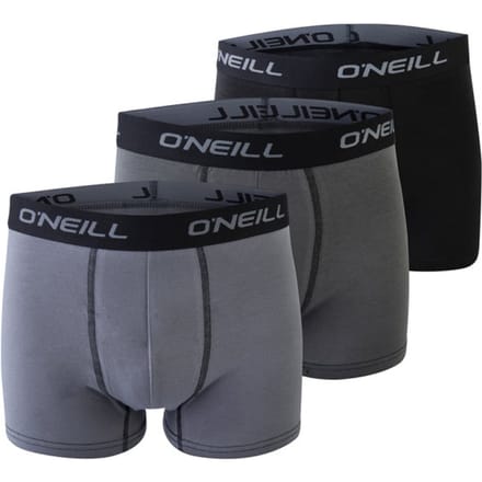 O'Neill Heren Boxershorts Trunks 900003 Effen Grijs/Zwart 3-Pack - Maat L