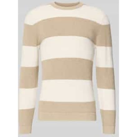 Gebreide pullover met streepmotief en ronde hals
