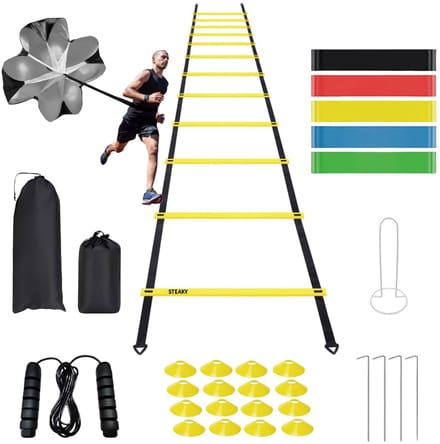 Unyqoos® Complete set voor snelheid en coördinatie training met ladder en accessoires