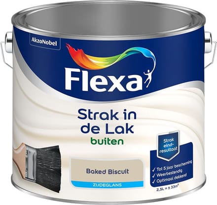 Flexa - Strak In De Lak Buitenlak Zijdeglans - Baked Biscuit - Mengverf - 2,5 L