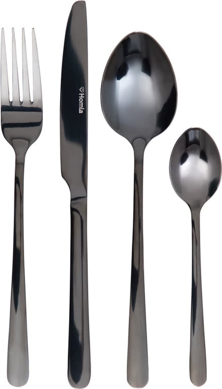 Homla Bestekset - B2LUGANO - Zwart - 24 Stuks - 854274