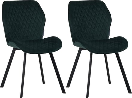 Colenis® - Rio eetkamerstoel - Set Van 2 - Groen - Fluweel - Velvet - Industrieel - Stoel