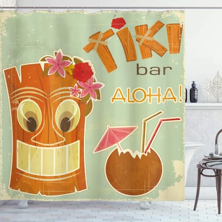ABAKUHAUS Tiki Bar douchegordijn – Flora – 175 x 200 cm – Polyester