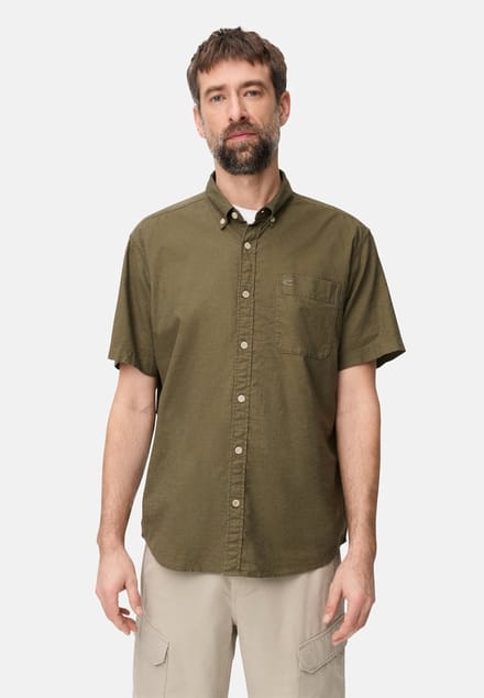 camel active Korte mouwen shirt van linnenmix - Maat - Groenmenswear-M