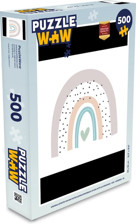 Puzzel Regenboog - Hart - Stippen - Kinderen - Kids - Legpuzzel - Puzzel 500 stukjes