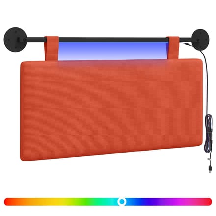 vidaXL - Hangend - hoofdbord - Rood - Oranje - Corduroy - stof