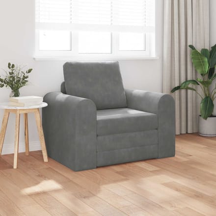 vidaXL - Slaapbank - Donkergrijs - 98 - x - 71 - x - 83 - cm - Fluweel