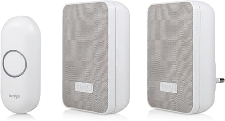 Draadloze Deurbel Kit - Draagbaar Plug-in - Veilig Huis - Mesh Afwerking Visueel Signaal - 150 Meter Bereik - Wit
