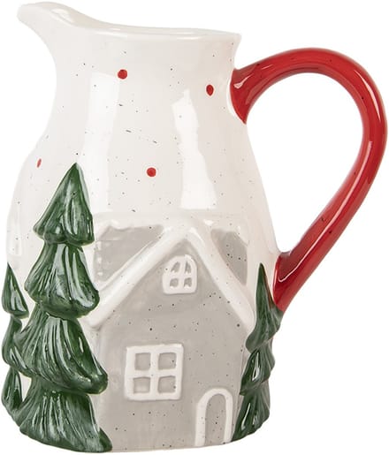 Clayre & Eef Decoratie Kan 19x14x20 cm Beige Keramiek