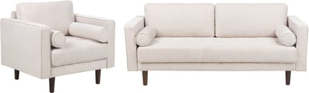 NURMO - Woonkamer set 4-zits - Lichtbeige - Polyester