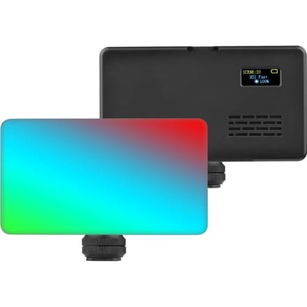 Zakformaat RGB Videolamp LED Invullicht 2500K9000K Dimbaar 20 Lichteffecten Ingebouwde Batterij zwart