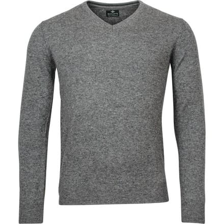 Baileys Trui V-Neck Lambswool Uni Color Single Knit Grijs / male