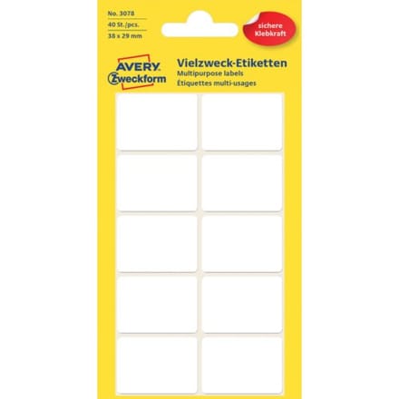 Etiket avery zweckform 3078 38x29mm wit 40 Etiketten