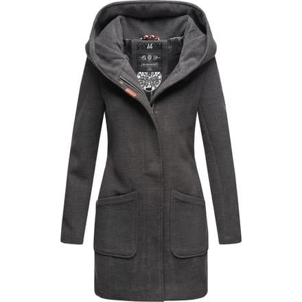 Marikoo dames wintermantel met capuchon en getailleerd model