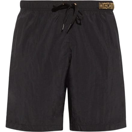 Moschino metalen logo zwarte lange zwemshort