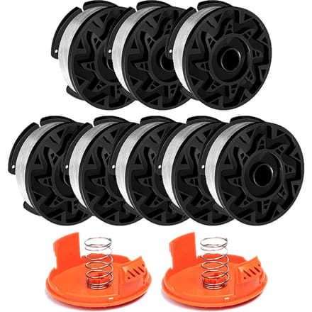 AF100 Grastrimmerspoel, Vervangende Grastrimmerspoel, Transparante Trimmerlijn 0,065 inch, 8Pcs Spool & 2Pcs Cover & 2Pcs Spring