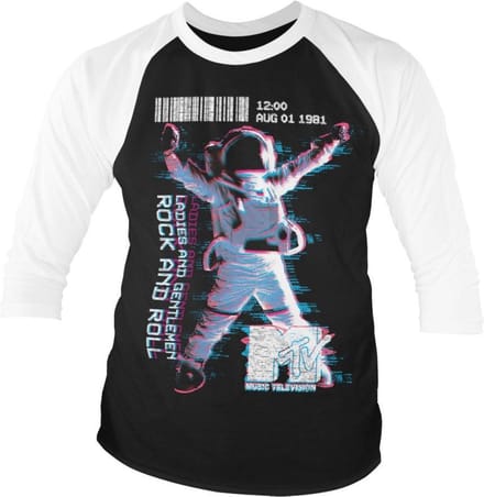 MTV Raglan top -XL- Moon Man Zwart/Wit
