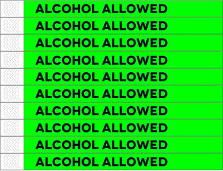 CombiCraft No Alcohol Allowed Tyrex Polsbandjes - per 100 stuks