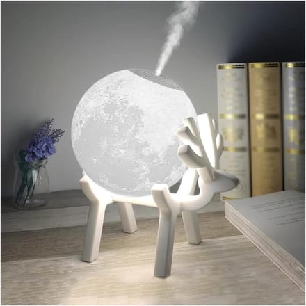 Luchtbevochtiger Maanlamp - Diffuser Nachtlamp - Creëer Binnenklimaat - Ultrasone Mist Maker - 880ML - C