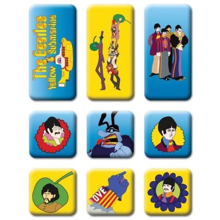The Beatles - Yellow Submarine Koelkastmagneet - Set van 9 - Multicolours