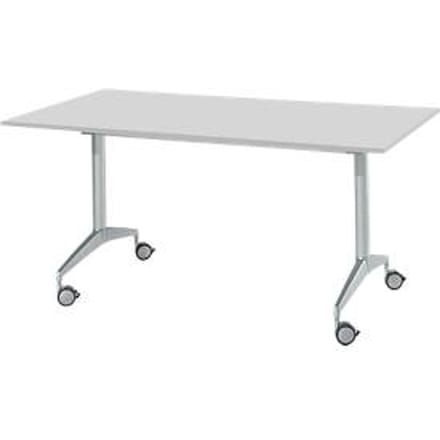 Vergadertafel, 1600 x 800 mm, inklapbaar, lichtgrijs