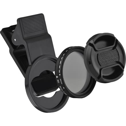 Andoer 37MM Professionele Clip-on Telefoonfilterlens ND2-400 Verstelbare Neutral Density Filter met zwart