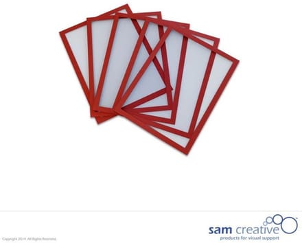 Sam Creative Whiteboard Magneten - Magneetvenster - Insteekhoezen - A5 - Rood- 5 stuks
