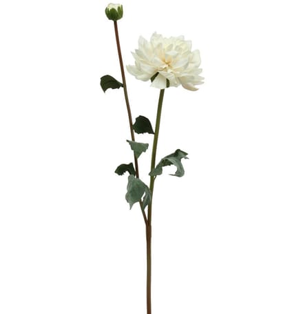Kunstbloem Dahlia Wit Kunstbloem met knop H57cm