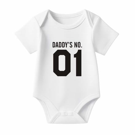 Romper Daddy's no. 1 - wit - korte mouw